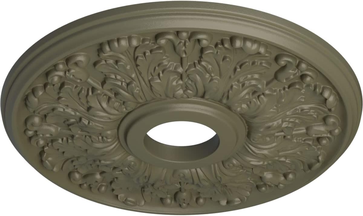 Ekena Millwork CM16APSSF 16 1/2"OD x 3 5/8"ID x 1 1/8"P Apollo Ceiling Medallion, Spartan Stone