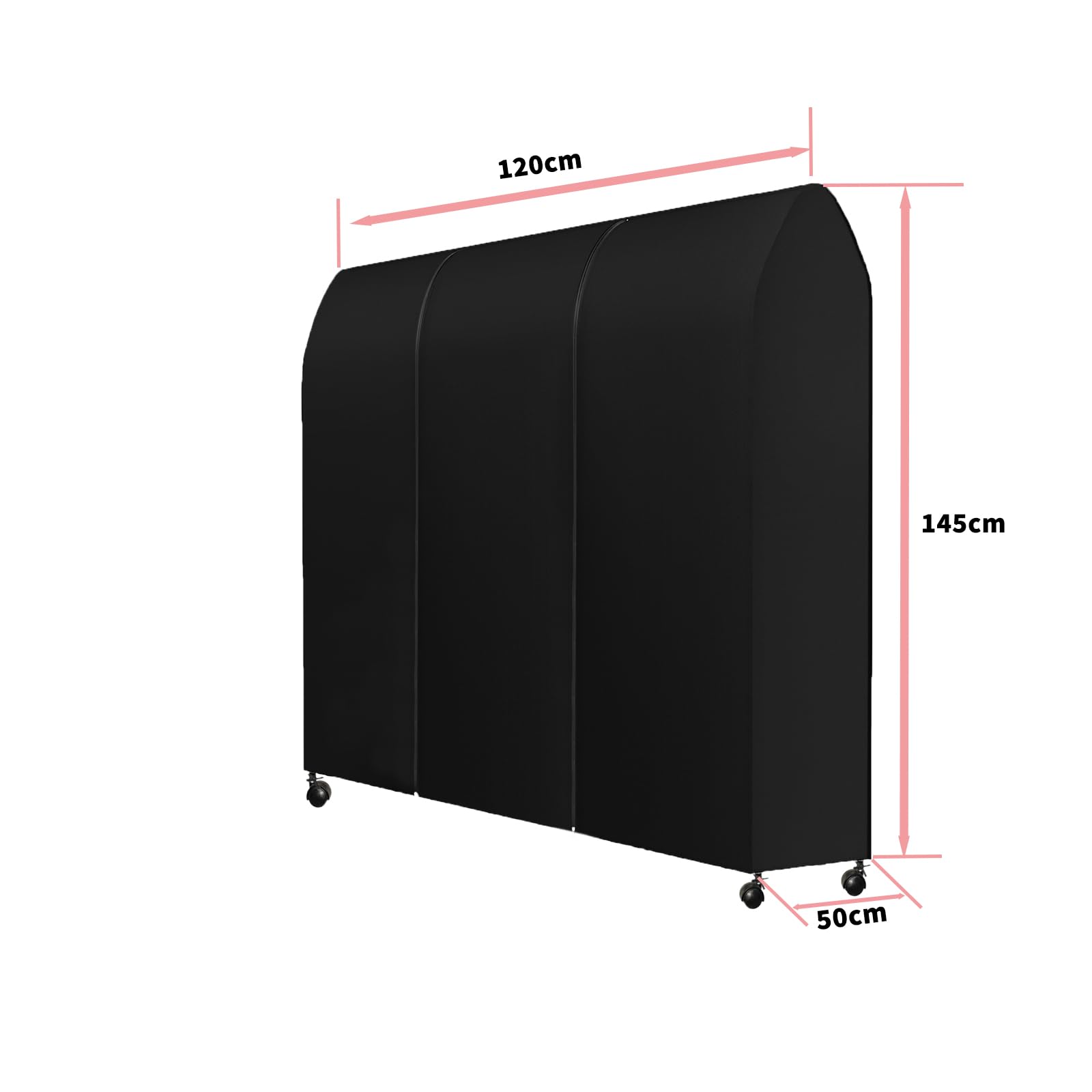 Housse pour tringle à vêtements 120 cm de large - Résistante à la poussière et respirante - Double fermeture éclair pour un accès facile - Tissu de qualité supérieure - 120 cm de large - Pour