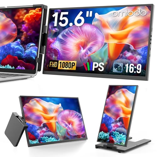 Image of 15.6 inch Laptop Screen Extender,FHD 1080P IPS Portable Monitor for 13 inch-17 inch Laptops, Dual Travel Screen Monitor Plug & Play, Laptop Screen Monitor Extender Compatible with Windows /Mac /Android & Chrome OS