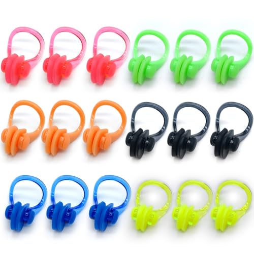 Zooshine 18PCS Swimming Nose Clip,Reusable Silicone Nose Plugs for Swimming,Water Sports, Fit for Adults and Kids (Age 7+)