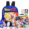 Dragon Ball Z Backpack with Lunch Bag for Kids - Bundle with 16” Anime Backpack, Lunch Box, Stickers, Water Bottle, More School Bag with Lunchbox