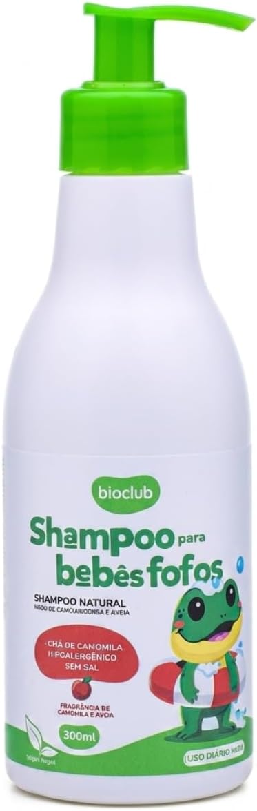 Shampoo para Bebê e Criança Natural Hipoalergênico Sem Lágrimas, Vegano, Sem Sulfato, Sem Parabenos, Infantil para Pele Sensível, Recém-Nascido, Camomila e Aveia – 300ml |…