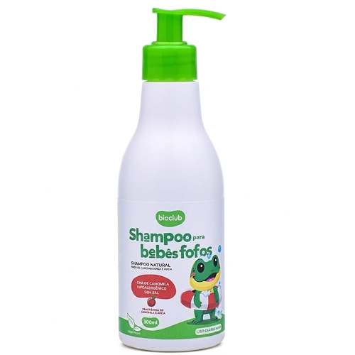 Shampoo para Bebê e Criança Natural Hipoalergênico Sem Lágrimas, Vegano, Sem Sulfato, Sem Parabenos, Infantil para Pele Sensível, Recém-Nascido, Camomila e Aveia - 300ml | Shampoo para Bebês Fofos - Bioclub