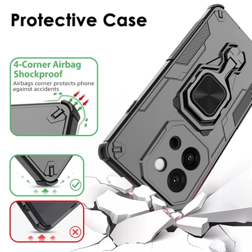 Image of TheGiftKart Tough Armor Bumper Back Case Cover for OnePlus 13s 5G | Ring Holder & Kickstand in-Built | 360 Degree Protection Back Case Cover for OnePlus 13s 5G (PC & TPU, Black)