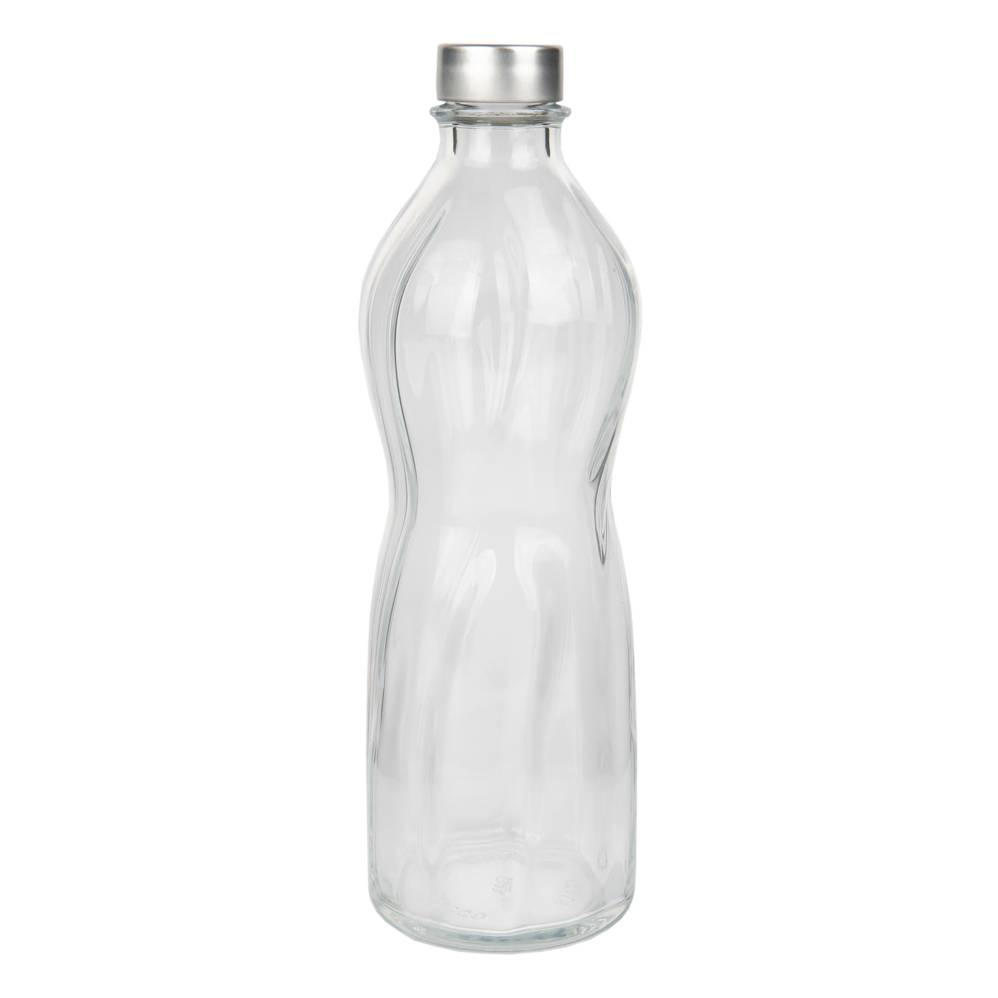 Cofan Botella de Vidrio con Tapón de Acero Inoxidable o Venta Unitaria | Capacidad: 1 litro | Elegancia y Funcionalidad para Bebida (1)