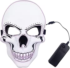 Topker Halloween Mask Scary LED Light Up Modes Skeleton Masquerade Mask Cosplay Festival Party Prop Topker Halloween Mask Scary LED Light Up Modes Skeleton Masquerade Mask Cosplay Festival Party Prop