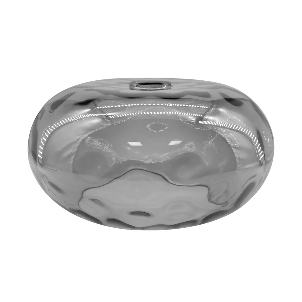Pantalla de vidrio martillado ahumado de repuesto para luces colgantes E26, candelabros, lámparas de pie de escritorio de mesa y apliques de pared, pantalla gris de 11 pulgadas para luz de