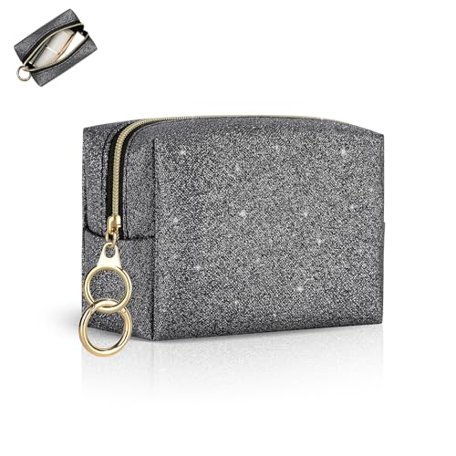 Mini Pochette Donna Trucchi di Alta Qualità: Mini trousse trucchi donna realizzata con eccellente tessuto in Pelle Brillantini, con una superficie liscia e una zip metallica robusta, rappresenta l'ideale trousse trucchi donna per l'uso quotidiano
