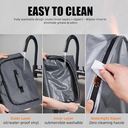 Pochette isotherme de grande capacité avec rangement couverts pour repas - 4