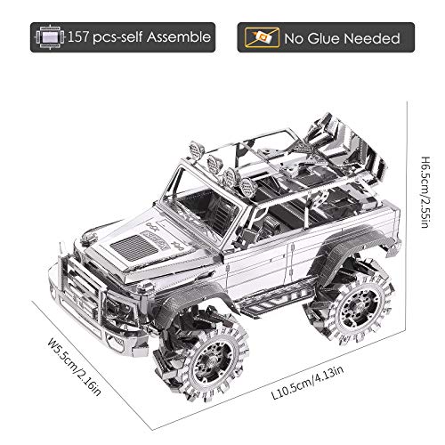 Piececool 3D Metal Puzzle Suv Car Model Kits, Vehicle Car Models Building Kit, Brain Teaser 3D Puzzle Toys Diy Craft Kits, Birthday For Teens Men Women, 157 Pcs #TOP3