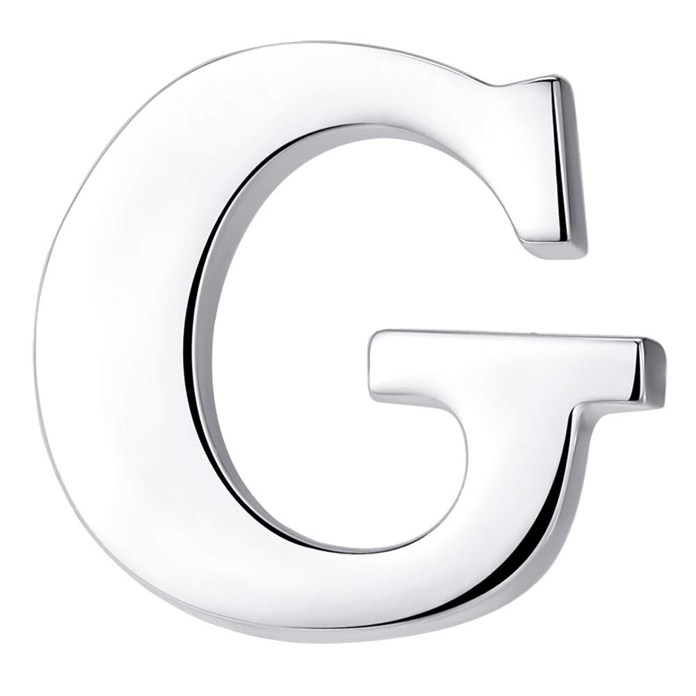 HONEY BEAR Silver Initial Letter Tie Lapel Pin Brooch for Men Women Shirt