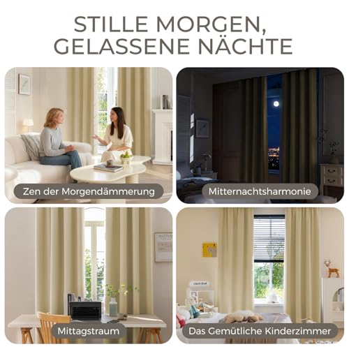 Runyéla Verdunklungsvorhänge mit Ösen Gardinen, Thermovorhang Hitzeschutz – Ansicht 6