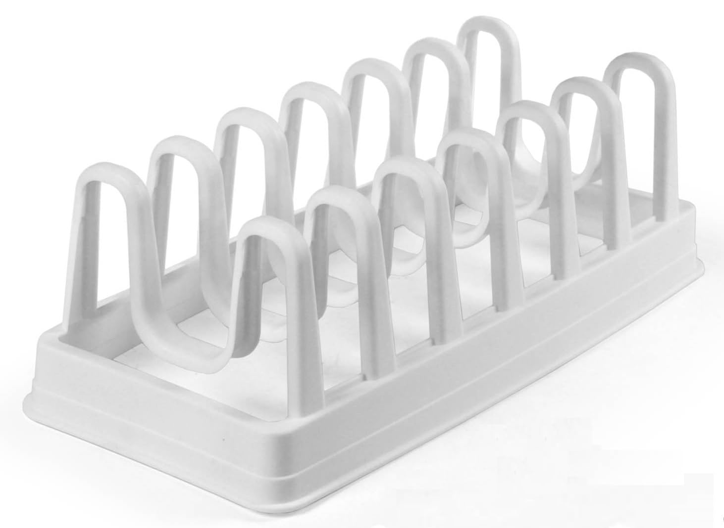 DIVCHI Organizer per padelle, in plastica, con 6 sezioni, Organizer per coperchi e pentole, Organizer per pentole e padelle, Accessori da Cucina (Nero