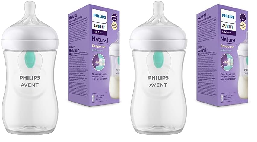 Philips Avent Biberón Natural Response: biberón de 260 ml con sistema AirFree, sin BPA, para recién nacidos a partir de 1 mes (modelo SCY673/01) (Paquete de 2)
