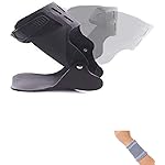 Amsahr Adjustable Ankle Support Brace for Men and Women Running Volleyball Sports Ankle Training Supports - Medium 20-26cm - Including Wrist Band