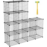 TUMUCUTE Organizador de Almacenamiento de Cubos de Alambre, Color Negro