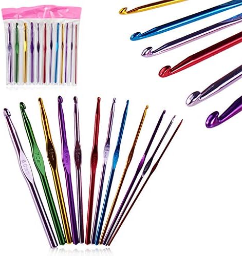 3-tlg. Große Häkelnadeln Set - 10mm, 12mm, 15mm Aluminium Für Dickes Garn