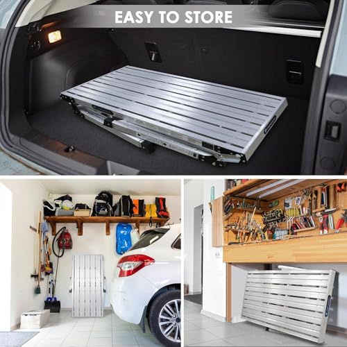 Plateforme d'échafaudage réglable alu avec escabeau pliable portable