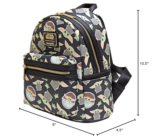 Loungefly Star Wars Baby Yoda All Over Print Womens Double Strap Shoulder Bag Purse4