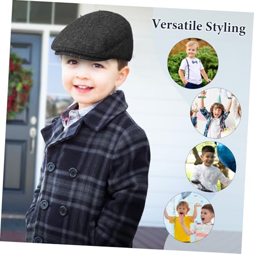 Boys Newsboy Cap Boy Girl Herringbone Flat Hat Classic Vintage Style Soft Breathable Material Versatile for Seasons for Casual Formal Outfits Multi3