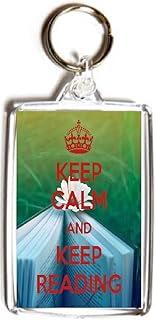 Keep Calm and Keep Reading - Double Sided Large Keyring