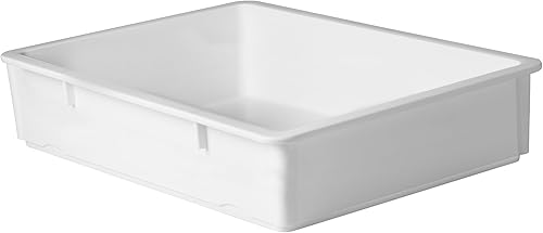 Winco PL-6N, 25-1/2 X 17-1/2 X 6-Inch Caja de masa blanca de plástico, caja de pizza