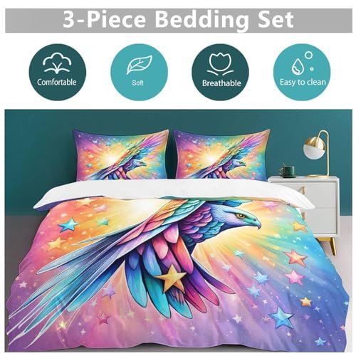Housse de couette aigle 3 pièces lit King en microfibre premium - 4