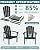FOLAWO Adirondack Chair Set of 4, All Weather HDPE Fire Pit Chairs, Oversized Plastic Adirondack Chair for Outdoor, Balcony, Deck, Backyard, Patio, Garden, Poolside, Lawn Black