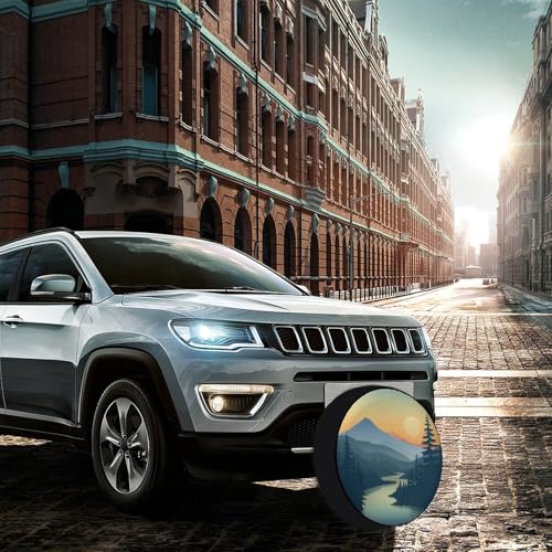 Image of Heavy Duty Spare Tire Cover 15 Inch Mountain Adventure Polyester Universal Spare Wheel Tire Cover Wheel Covers Camp with Mountain for Fit for SUV Truck Travel Trailer