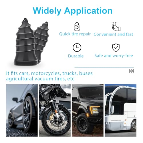 Image of 36pcs Tire Repair Rubber Studs, Vacuum Tire Repair Kit Spiral Rubber Studs, Tire Screw Plugs Quick Repair Tool, Motorcycle, Truck, Tractor Tire Flat Tire Repair Do-It-Yourself Tire Repair Studs
