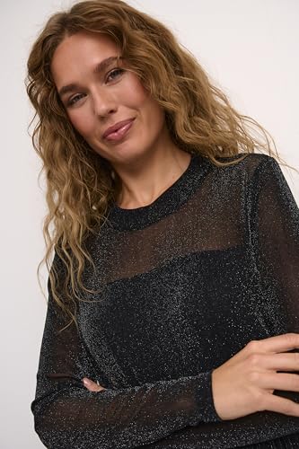 Robe de cocktail KAFFE en mesh pailleté chic et confortable - 6