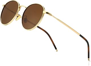 SUNGAIT Runde Vintage Polarisierte Sonnenbrille Klassische Retro Metallrahmen Sonnenbrille Rundschreiben für Frauen Männe...