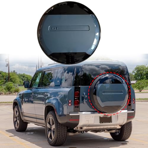 FTAPACCE Spare Tire Cover Portecor Fits for Land Rover Defender 90 110 130 2 Door 4 Door 2020-2025 ABS Plastic (Tasman Blue Glossy Black Blue Letters)