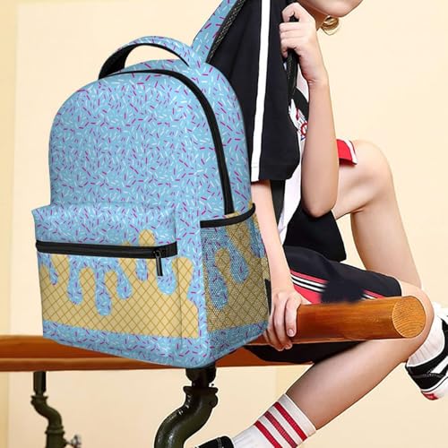 Ice Cream Drip Backpack, Kawaii Shoulder Bagpacks, Ice Cream Backpack, Cute Large Capacity with Side Pockets (White)2
