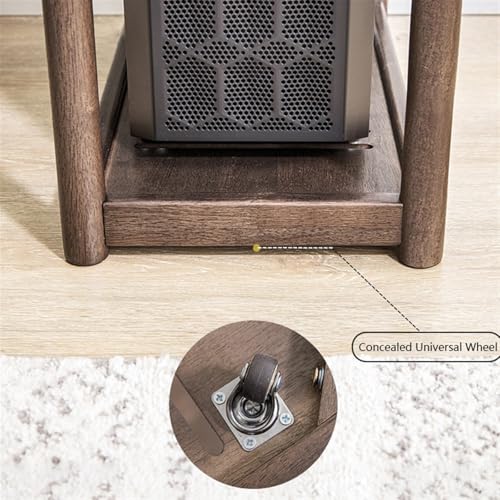 Soporte móvil para CPU de 2 niveles con ruedas invisibles para torre PC, color blanco, tamaño grande miniatura 3