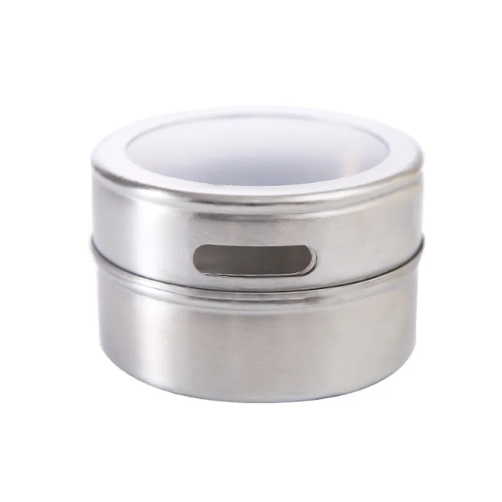 UBOHUZ 8PCS Spice Storage Containers Magnetic Stainless Steel Tins Clear Top Lid With Sift Or Pour On Refrigerator And Gril for Kitchen Condiment