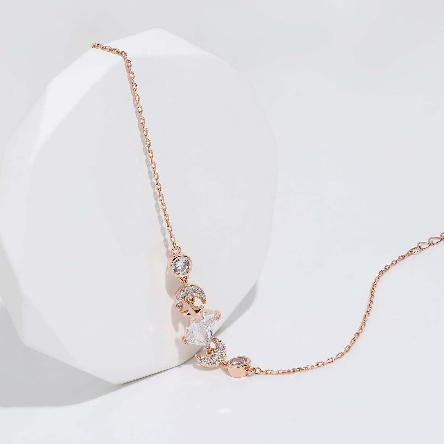 Meissa Bracelet pour femmes Bracelet de cristal Bracelet de breloques en argent Bracelet d'amitié en or rose