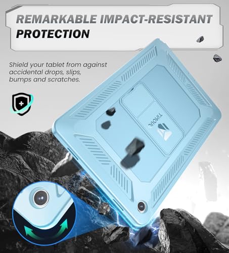 Image of TiMOVO Shockproof Case for Samsung Galaxy Tab A11+ /A11 Plus 11'', Sky Blue | Fit for SM-X230 /X236 /X238, Built-in Screen Protector, Dust Plug & Precise Cutouts, Shockproof Rugged Full Body Protection