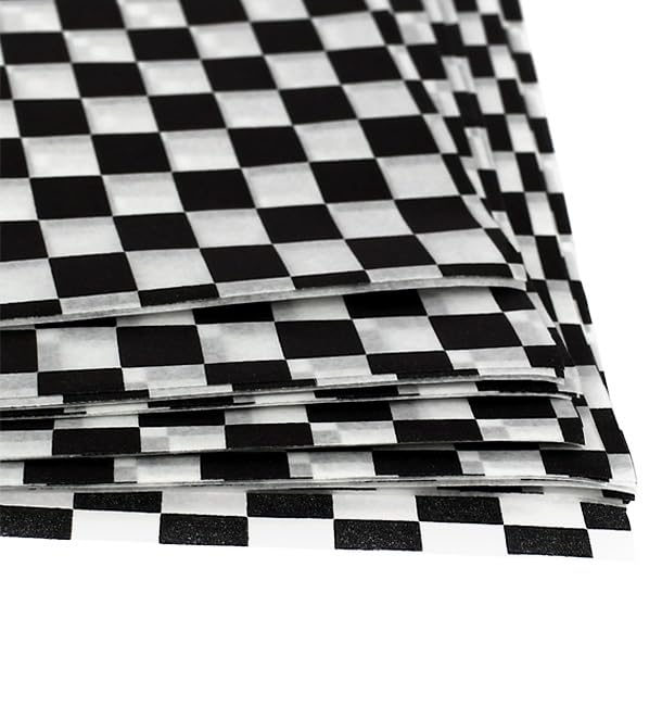 1000 Hojas de Papel Antigrasa, 31x35cm, Color Vichy Negro, Envueltas Antigrasa, Papel para Hamburguesas, Bocadillos, Snacks, Fritos, Barbacoas, Picnic