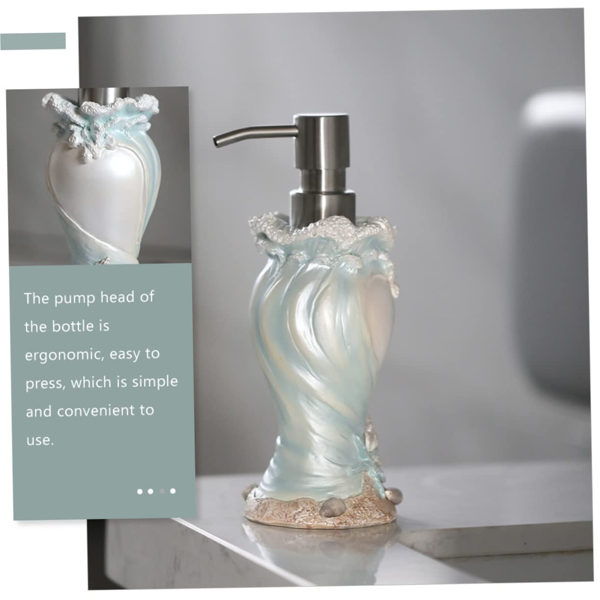 Dispensador de Loción Forma de Concha 200ml de Resina