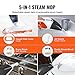 VEVOR Steam Mop, 5-in-1 Hard Wood Floor Cleaner with 4 Replaceable Brush Heads, for Various Hard Floors, Like Ceramic, Granite, Marble, Linoleum, Natural Floor Mop with 2 pcs Machine Washable Pads