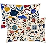 Kopfkissenbezug 40x70 cm Rechteck Kissenbezüge Marokko, Kissenbezug 40 x 70 2er Set Samt Sofakissen Dekokissen Blumen Doppelseitige Druck Kissenhülle für Herbst Deko Wohnzimmer Sofa Geschenke,377-j