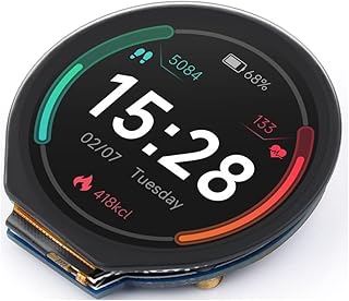 Waveshare 1.28inch Round Touch LCD Display Module for Raspberry Pi,Raspberry Pi Pico,Arduino,240×240 Resolution 65K RGB Colors IPS Screen with GC9A01 Driver and CST816S Chip,SPI/I2C Interface