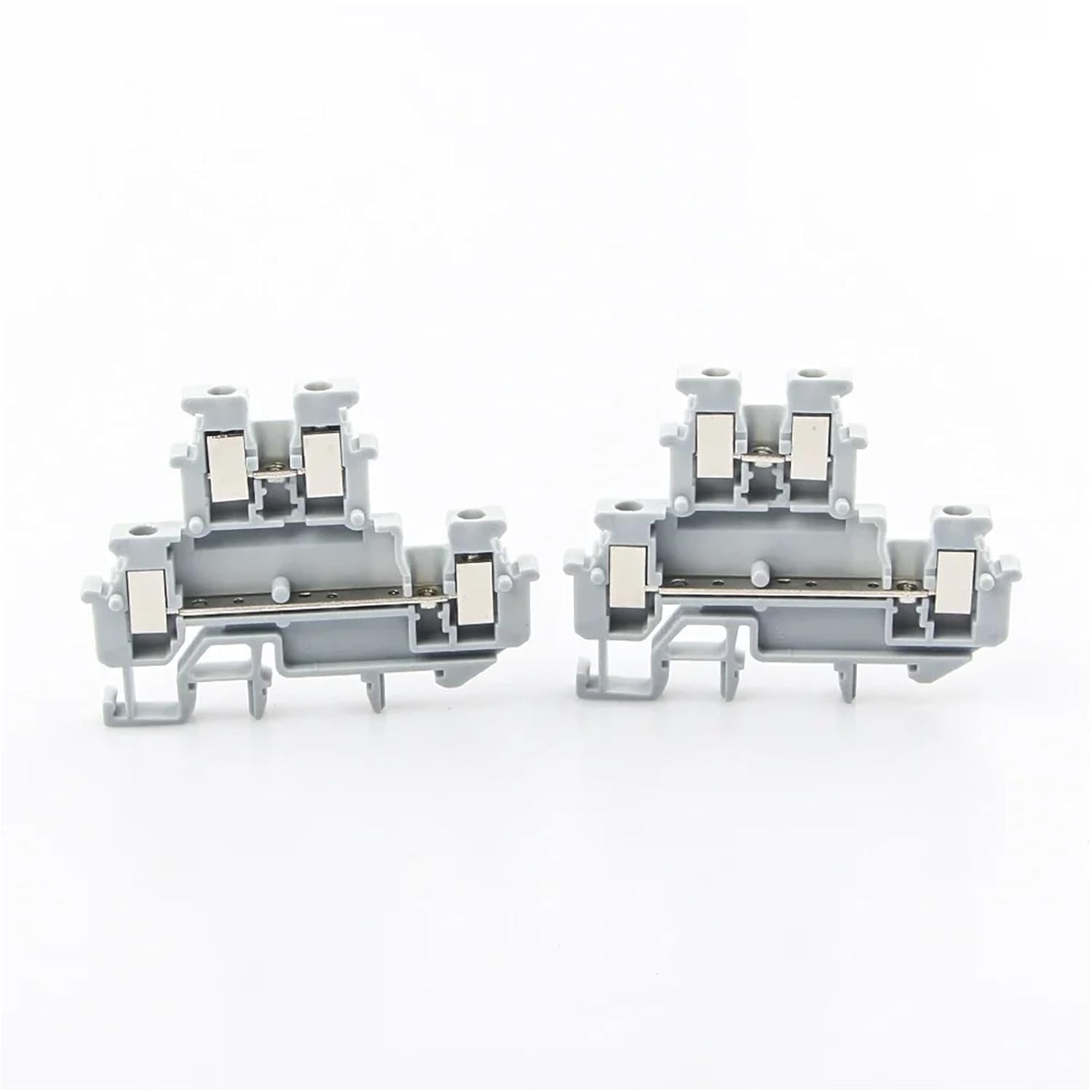 MBKKB-2.5 Din Rail Terminal Block 10Pcs Double Layer Screw Connector 32A 800V AWG24-10 Electrical Wire