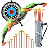 WATUDOU Kids Archery Set Toys with Light-up LED Includes 32 Suction Cup Arrows, Bow and Arrow for Kids 4-8 6-8 8-12, Outdoor Bow and Arrow Toys Gifts for 5 6 7 8 9 10 11 12 Year Old Boys