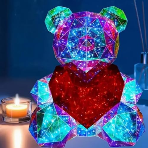 Image of Desidiya Teddy Bear Corded Electric Plastic Night Lamp - Cute Bear Night Lamp, LED Night Light for Bedroom, Kids Decor, Unique Gift Lamp