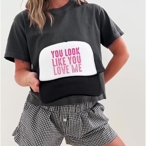 Image of You Look Like You Love Me Trucker Hat Country Song Lyrics Adult Classic 5 Panel Mesh Snapback