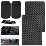 Kynetik Car Dashboard Mat, Pack of 4 Anti Slip Dashboard Sticky Pad, Heat-Resistant Silicone Multifunction Car Anti Alip Mat, Fixate Anti-Slip Grip Mats for Cell Phone, Sunglasses and Keys Holder