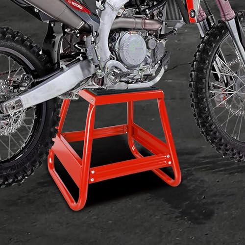 Image of Big RED Dirt Bike Stand Motorcycle Stand Lift, 1000LBS Capacity Non-Slip Off-Road Steel Universal Detachable Maintenance Motorcycle Stand, Fit for Honda Yamaha Kawasaki