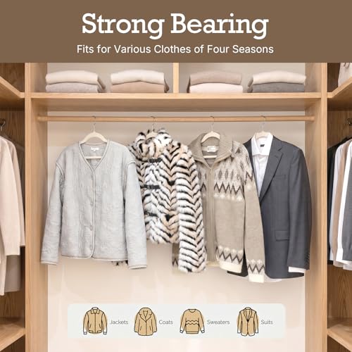 Image of HOUSE DAY Ivory Velvet Hangers 60 Pack, Non Slip Clothes Felt Hanger Heavy Duty for Coat, Premium Slim Space Saving Suit Hangers for Closet Organizer, 360 Rotating Silver Hook